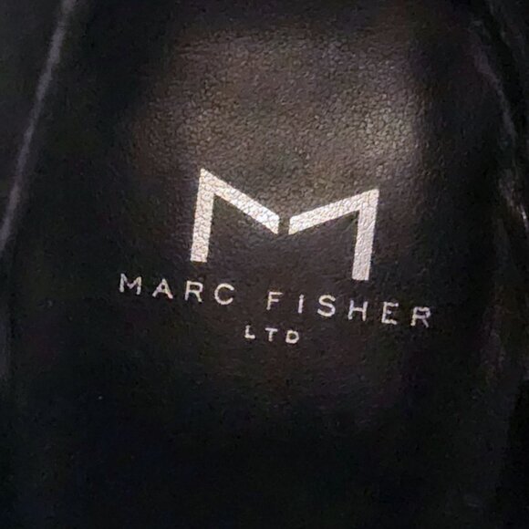 NEW Marc Fisher Chic Black Leather Ankle Boots Crocodile Pattern Size 8.5 M NWOB - Picture 7 of 7